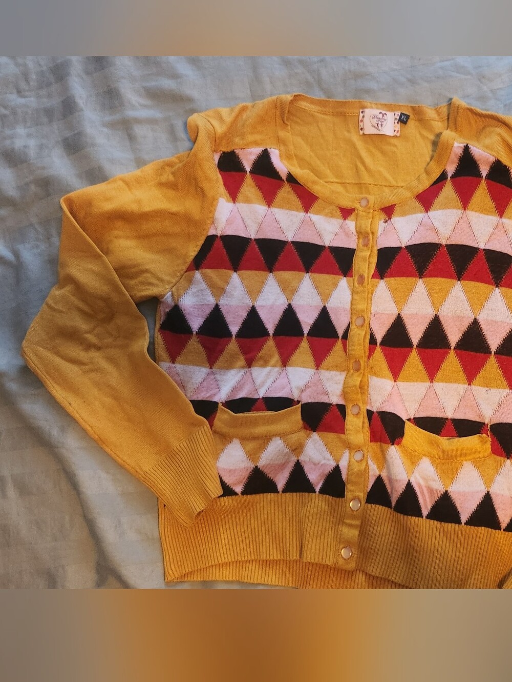 Dancing Days By Banned Geometric Button-Front Women’s Sweater